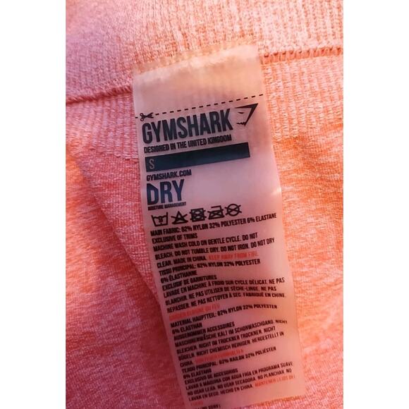 Gymshark dry Women’s small coral orange peach leggings active workout 26 x 27 - Picture 9 of 11
